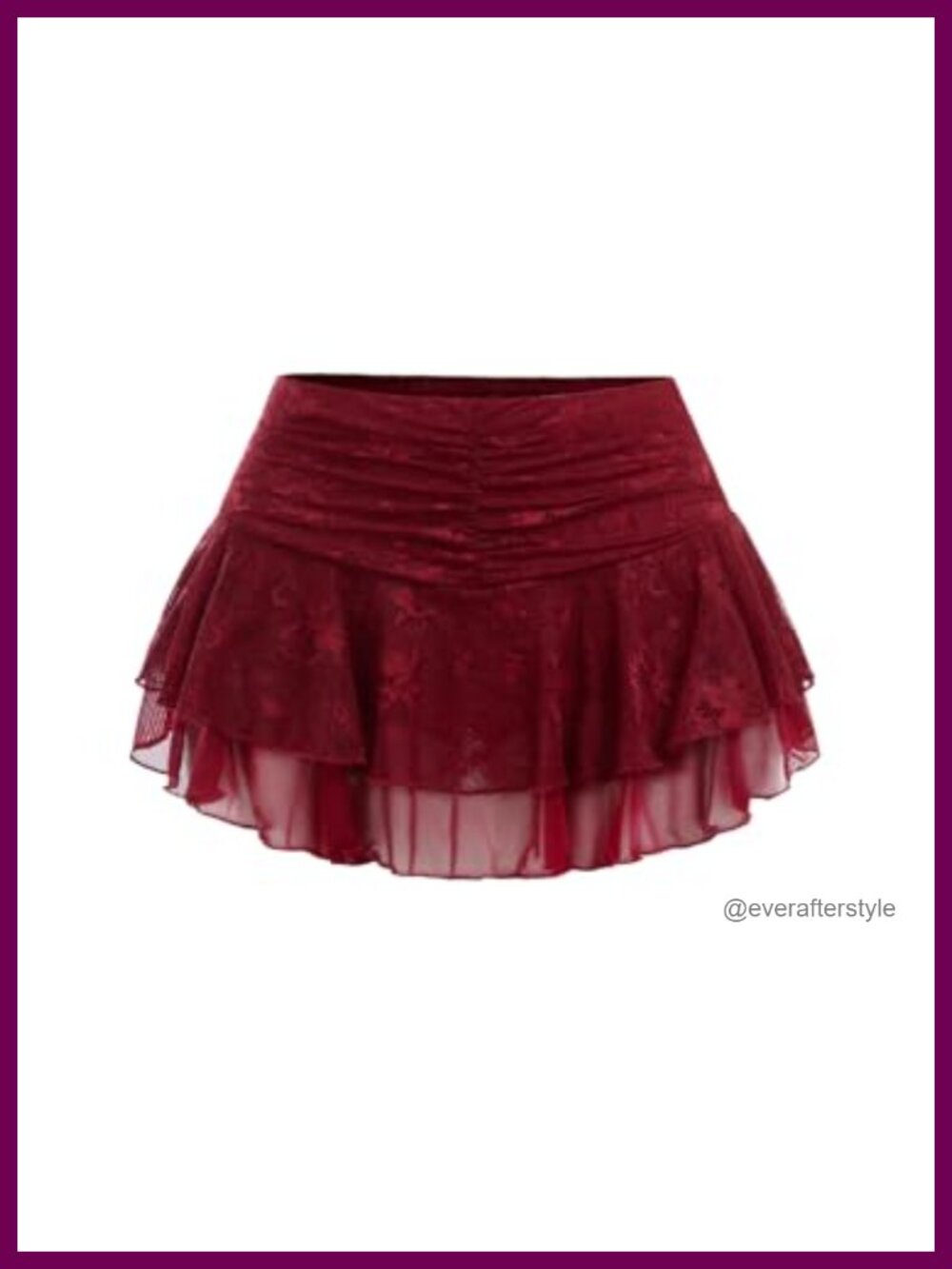 Lace Mini Skirt Ruffle Mesh Tiered Asymmetrical Y2K Festival